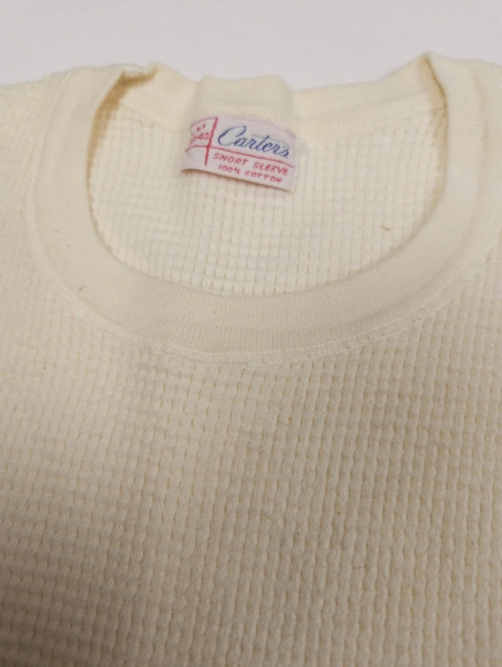 Carter's Vintage Thermal Short Sleeved 100% Cotton Top Shirt M 38-40